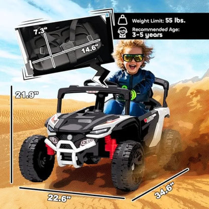 12V Kids Ride-On UTV Truck w/ Remote Control & LED Lights (Age: 4 to 10Yrs)
