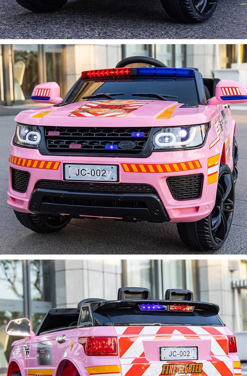 YOGOHALO 12V Big 4WD Kids Police Ride-On Car w/ Remote & Music | 1-Seater