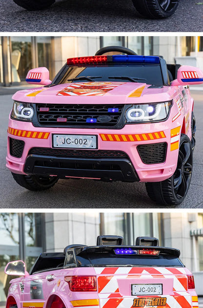 YOGOHALO 12V Big 4WD Kids Police Ride-On Car w/ Remote & Music | 1-Seater