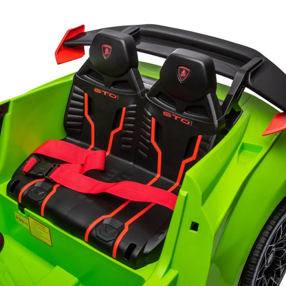 24V Licensed Lamborghini Huracan STO Kids Electric Ride-On Drift Car: 360° Spin