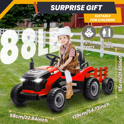 24V Kids Ride-On Tractor w/ Trailer & Remote Control | 2-IN-1 Power Tractor