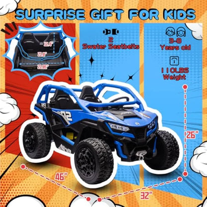 XL 24V 10Ah Big 2-Seater 4X4 4WD Kids UTV w/ Remote Control