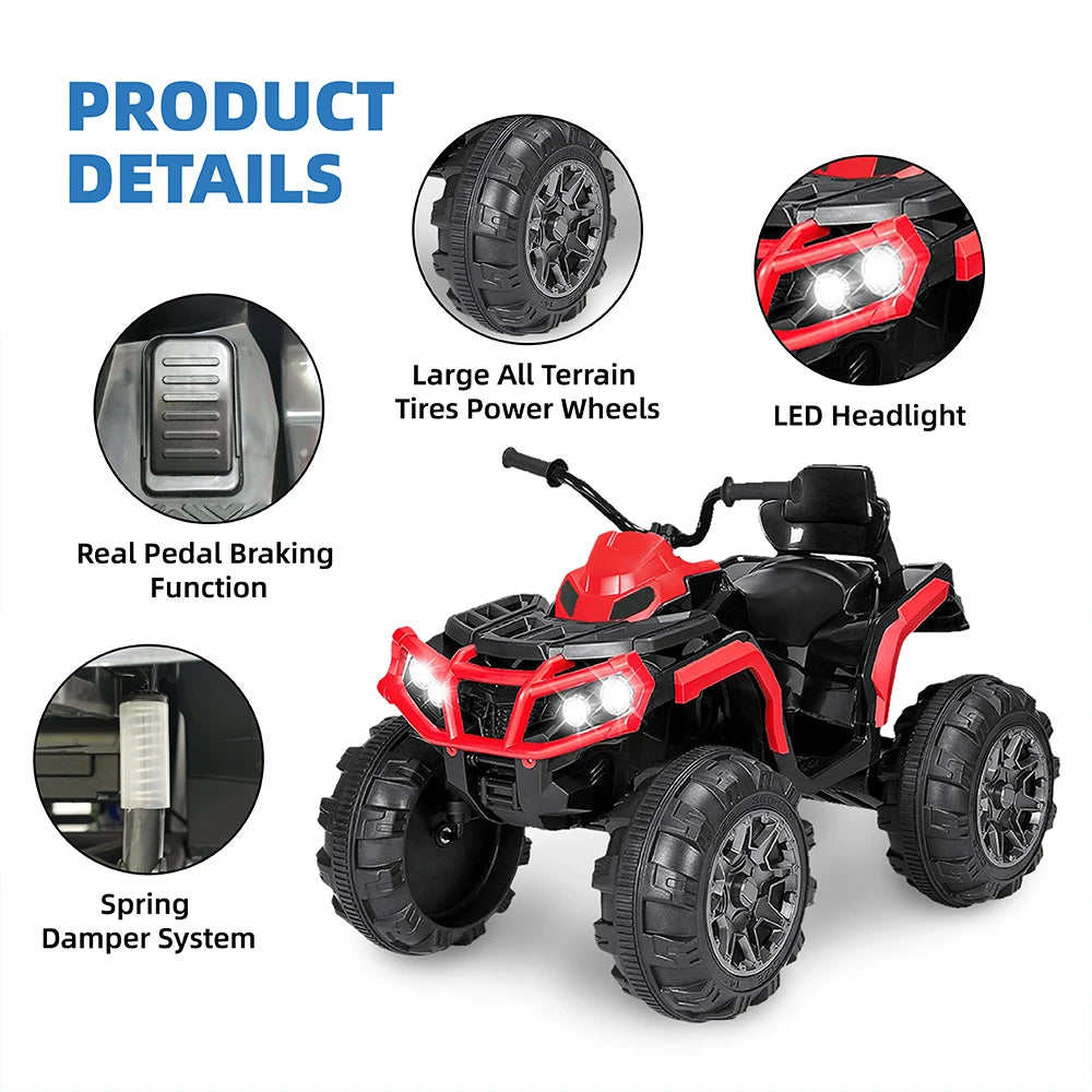 24V Kids Ride-On ATV w/ All-Terrain Tires & Music (Age: 3-8 Years)