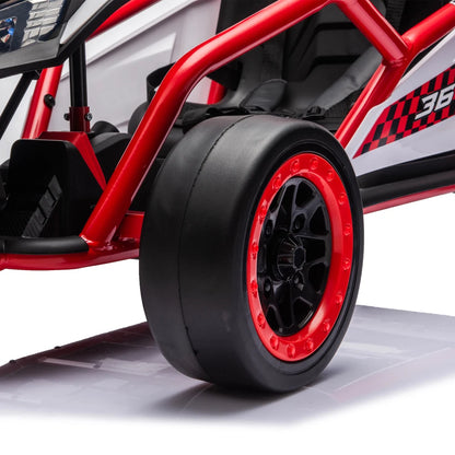 24V Crazy Drift Go Kart | 400W Powerful Ride-On | 5–7.5 MPH W/Protective Roll Cage & EVA Front Tires( Age: 5-14Y)