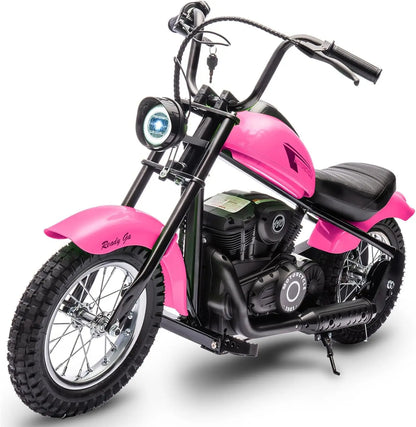 24V 250W Kids Electric Dirt Bike 2-Speed w/LED Light & Leather Seat | Electric Motorcycle for Kids