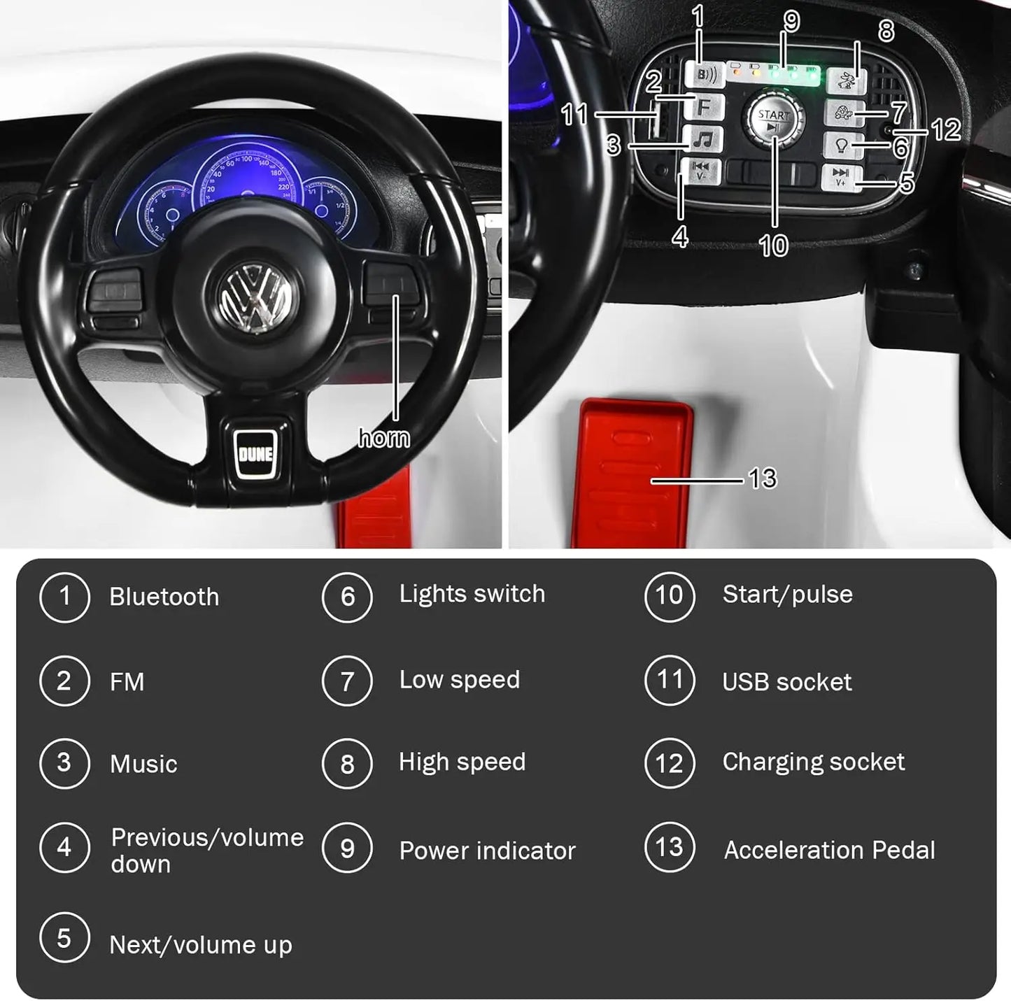 Volkswagen Beetle 12V Kids Ride-On Car w/ Remote | 1-Seater