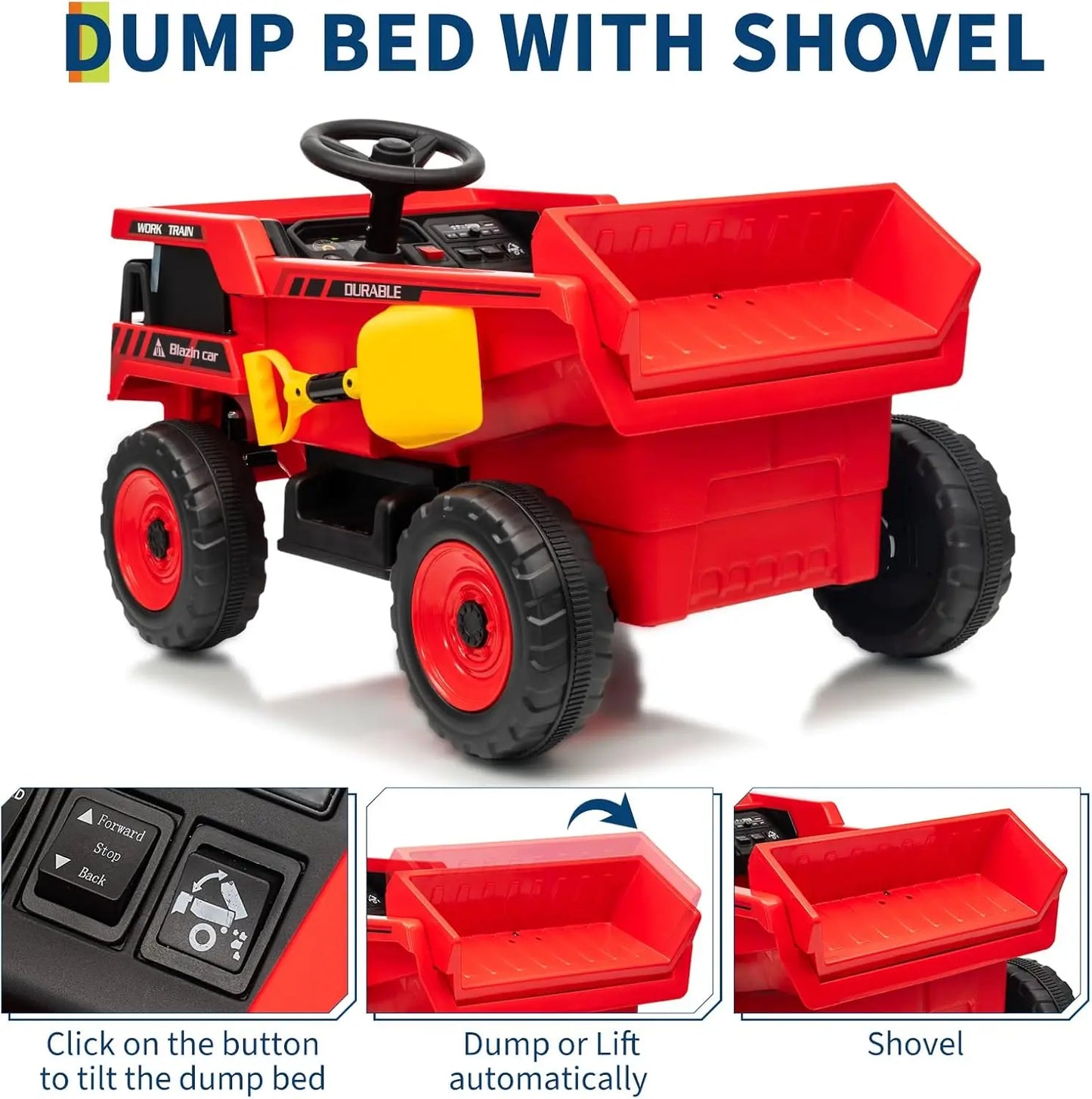 12V Kids Ride-On Dump Truck w/ Remote & Electric Bed | Kids Rider