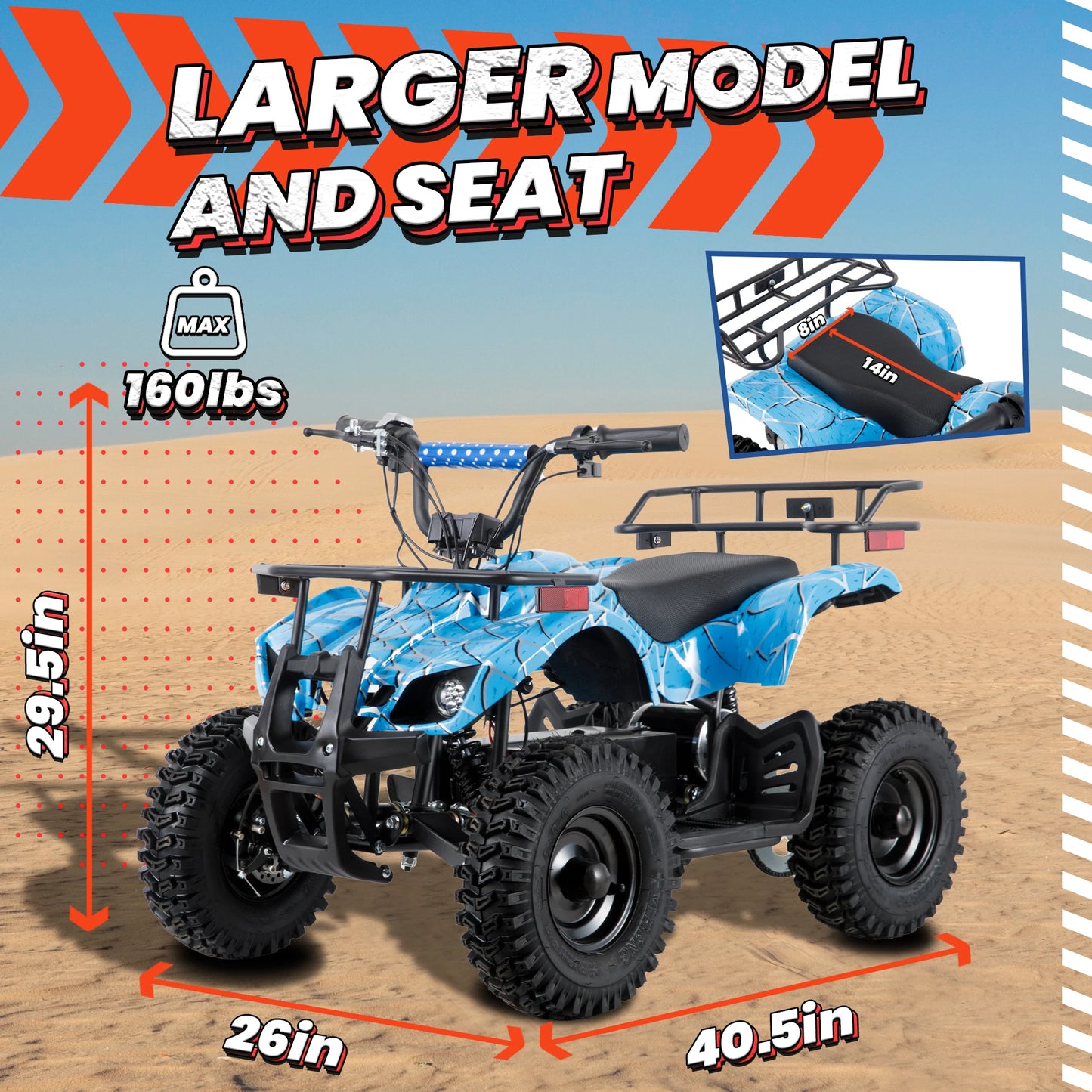 36V Electric ATV Dirt Quad Ride On for Kids - 4-Wheeled Drive 500W Powerful Motor With Real Tyres | All Terrain Off Road Drive