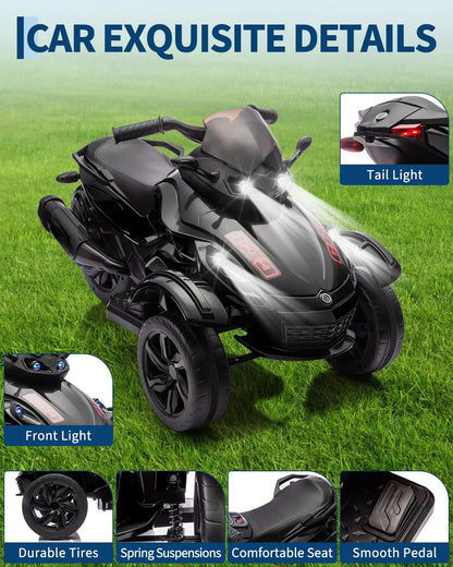 12V Electric Ride-On Tricycle | Dual Motor, Lights & Music | Kids Rider