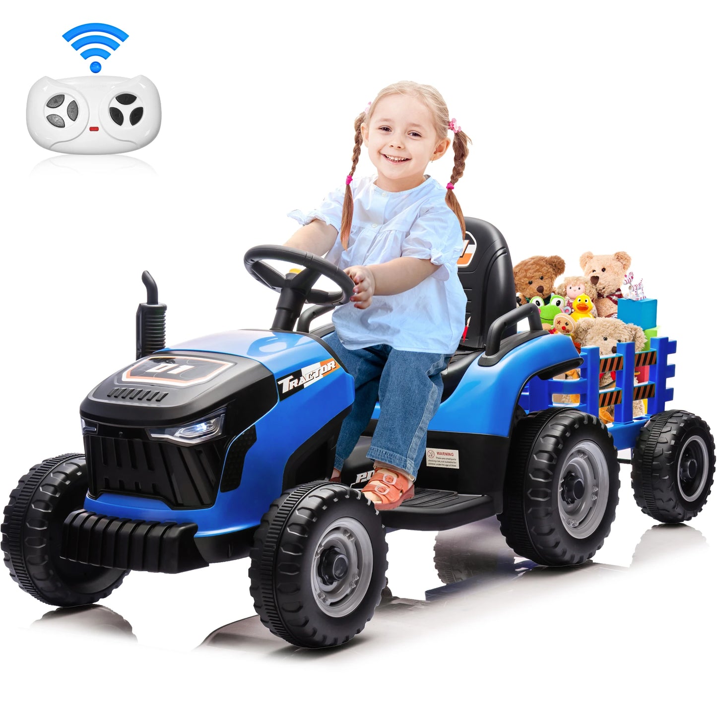 24V Kids Ride-On Tractor w/ Trailer & Remote Control | 2-IN-1 Power Tractor