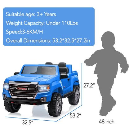 GMC 24V 2-Seater Kids Ride-On Truck w/ Remote & LED