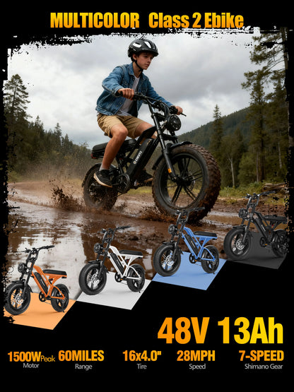 ESKUTE V100 Electric Dirt Bike | 1500W Peak | 48V 13Ah | 28 MPH| 60-Mile Range | Kids Rider