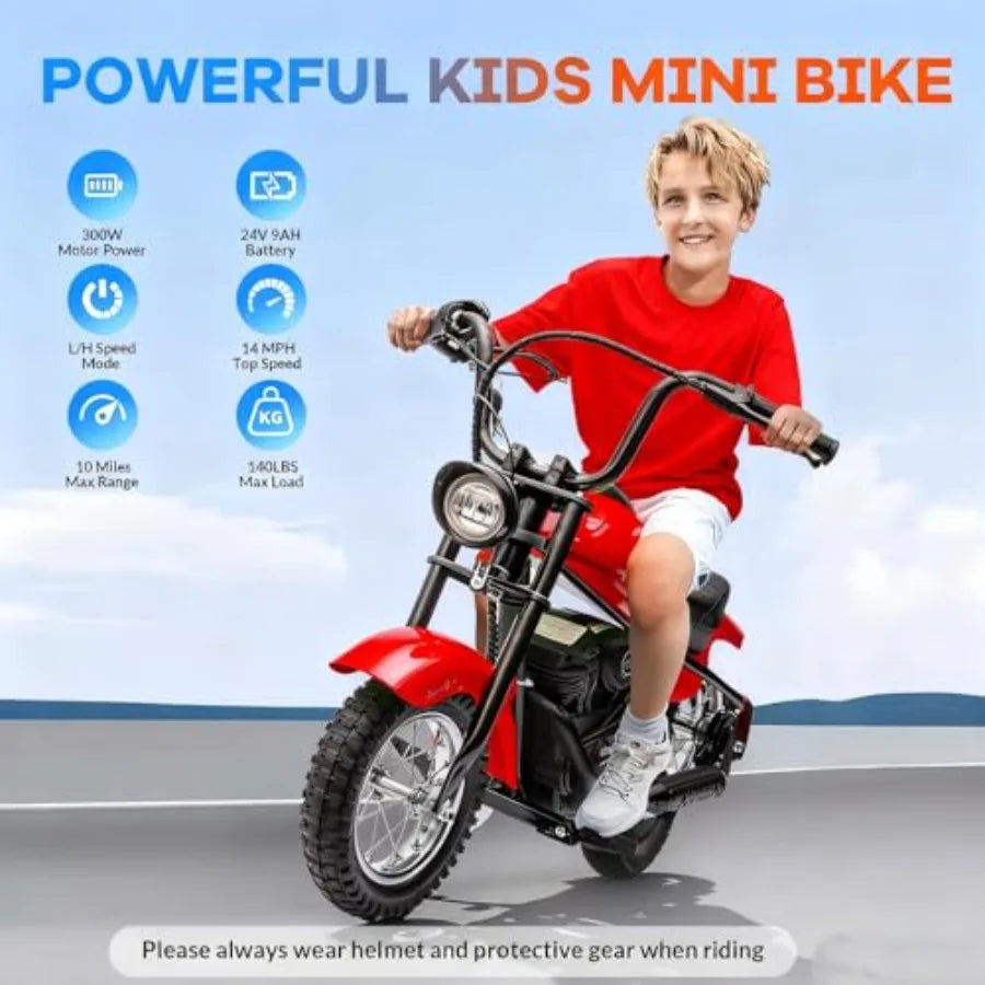 24V Kids Electric Dirt Bike for Ages 5+ | 15 MPH Ride-On Motorcycle | Kids Rider