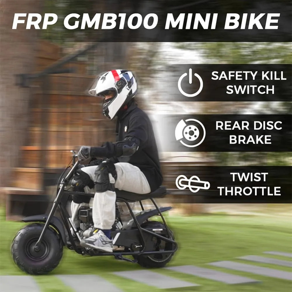 GMB100 99cc Gas Mini Bike for Adults & Teens — Up to 220 lbs