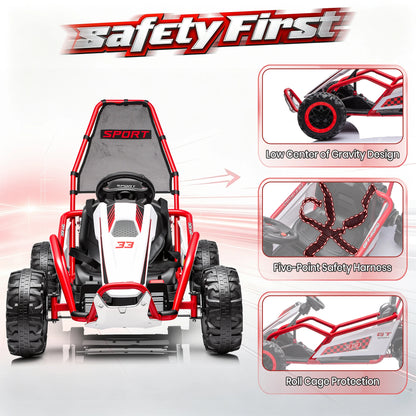 24V 400W Kids Electric Racing Go Kart Off-Road Ride On Car with Shock Absorber