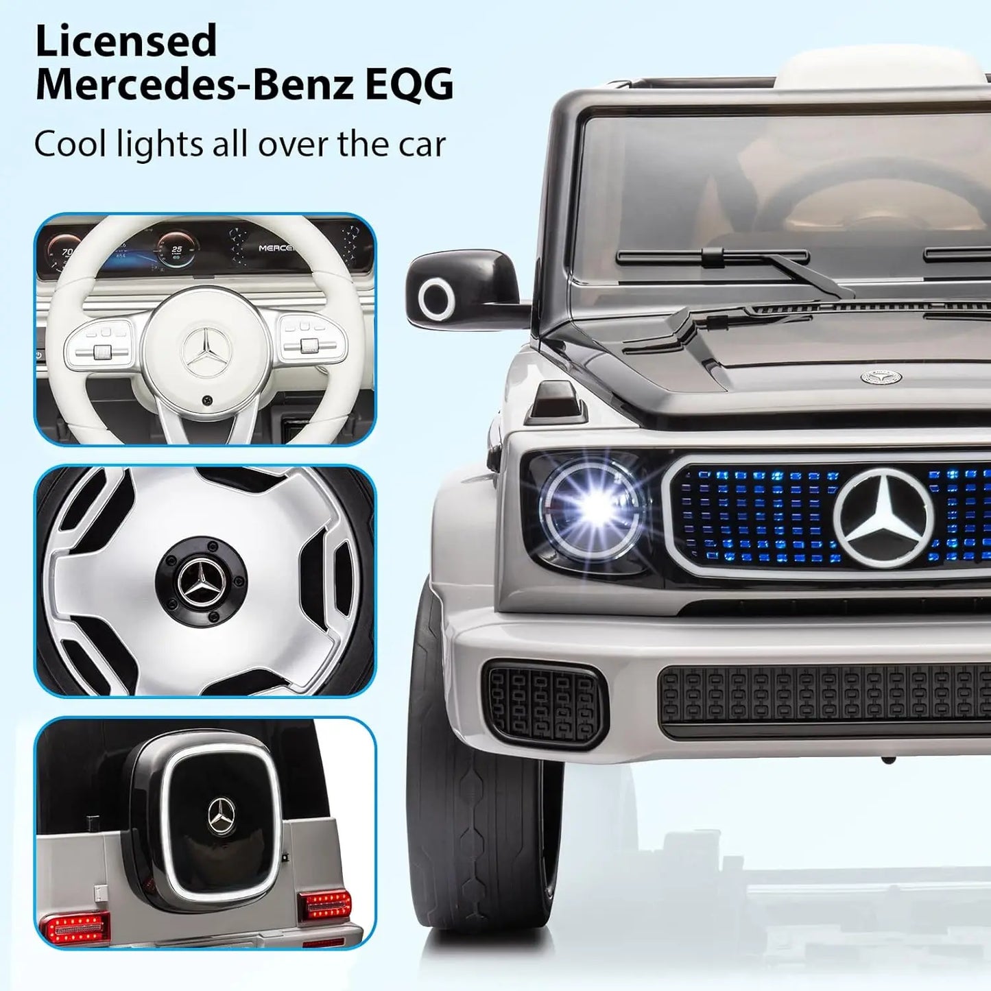 12V Licensed Mercedes-Benz EQG Kids Ride-On Car w/ Remote