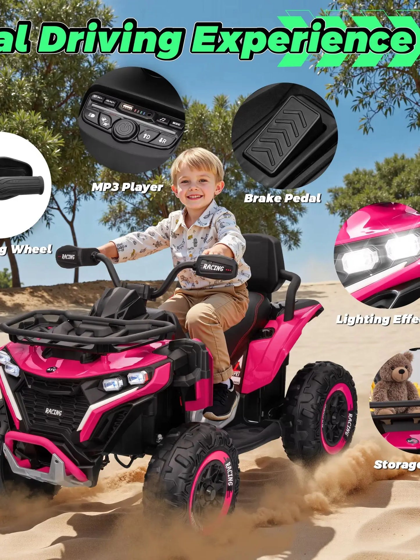 24V XL 2-Seater Kids ATV | 800W Motors & 19" EVA Tires | Quad Bike for kids | Kids Rider