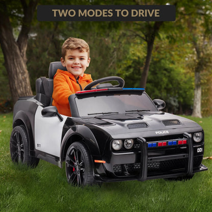 12V Kids Electric Ride-On Police Car with Remote & LED | Kids Rider(Recommended Age - 3-6 Years)