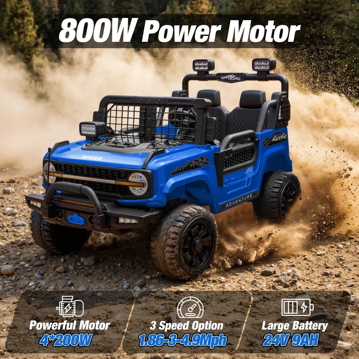 24V 2 Seater Kids Electric Ride On Off-Road Truck | Kids Rider