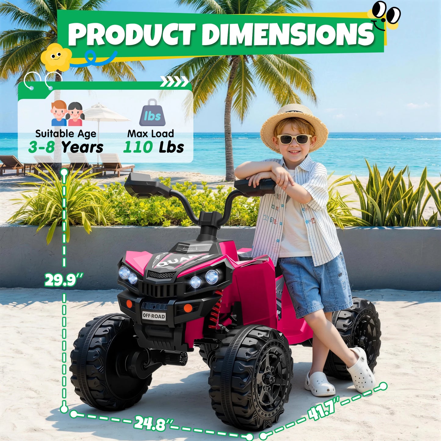 24V 4x200W 2-Seater Kids Ride-On ATV | Kids Rider