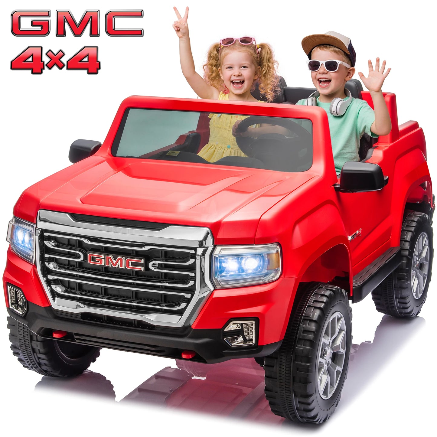 GMC Canyon 4X4 24V 4WD Kids Ride-On Truck | 4 Motors 7AH Power Battery Electric Pickup Car for Kids