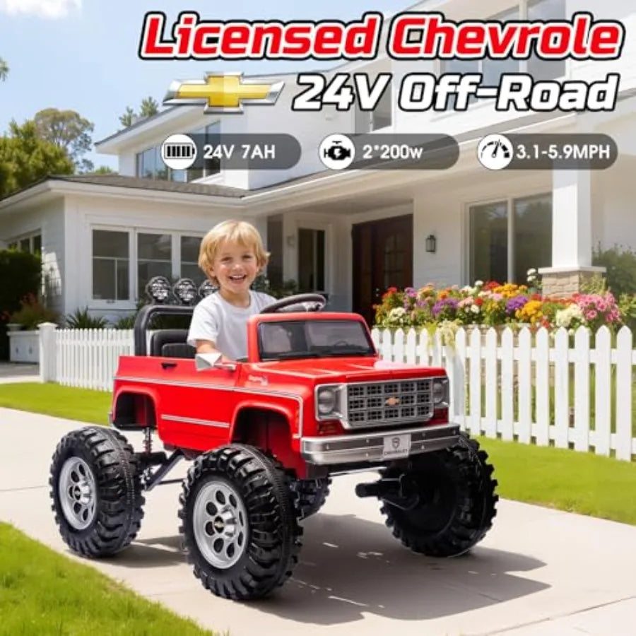 24V Kids Ride-On Truck Car w/ Steel Frame & Dual 200W Motors(Age: 3 to 10Y)