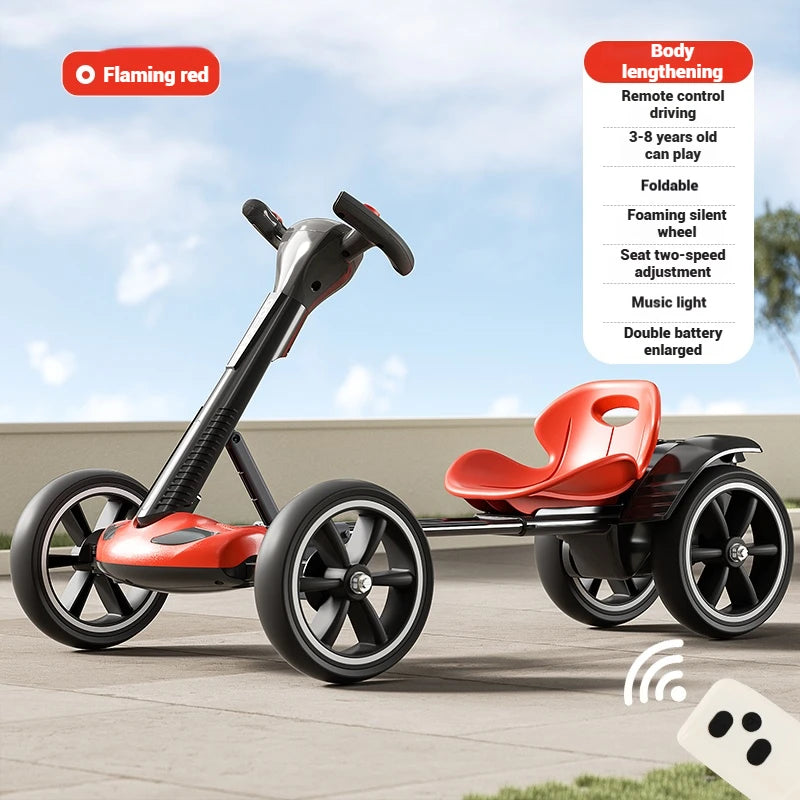 Battery Powered Kids Ride-On RC Kart | Remote Control & 4-Wheel Drive | Kids Rider(Age: 4-10Y)