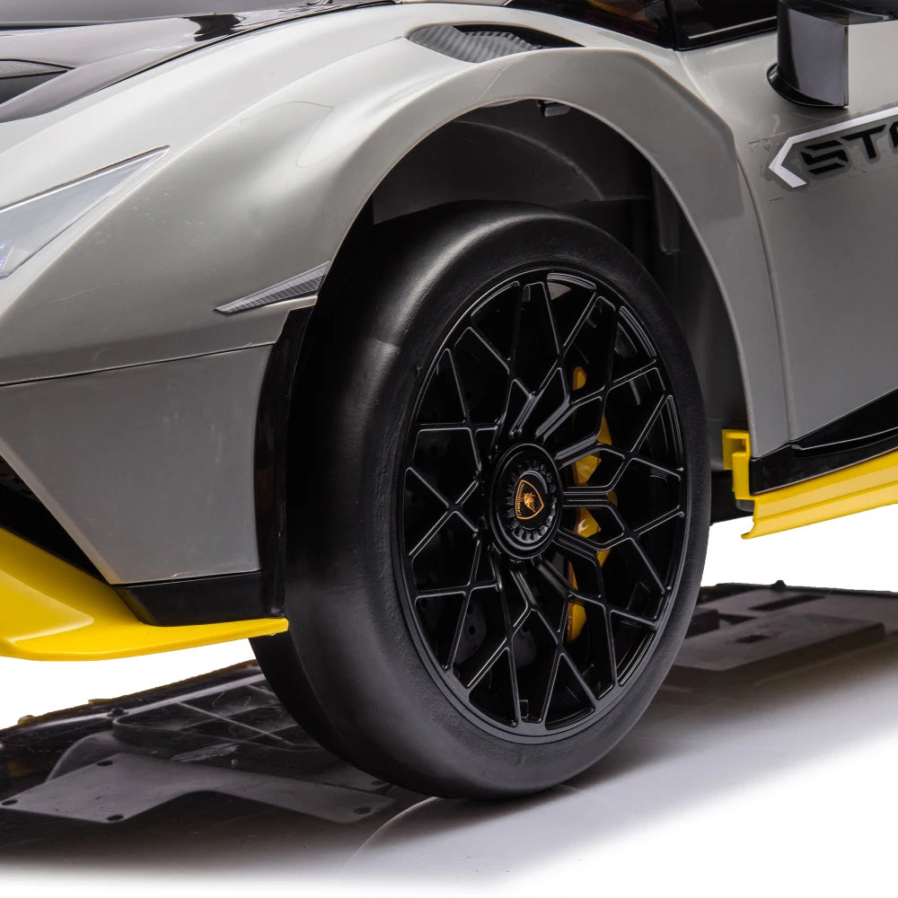 24V Licensed Lamborghini Huracan STO Kids Electric Ride-On Drift Car: 360° Spin