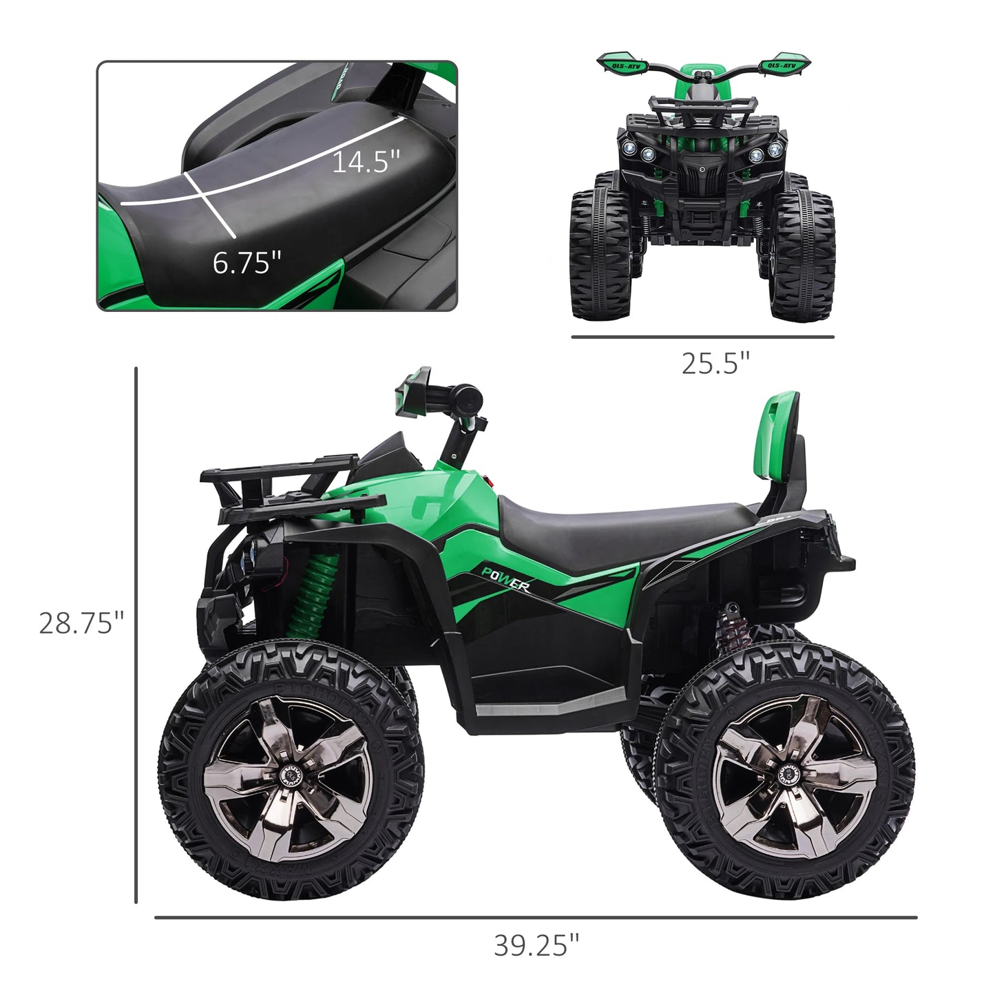12V Kids Ride-On ATV Quad 4-Wheeler with Real Lights & Music | Kids Rider