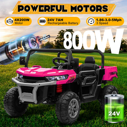 24V Kids Ride-On Dump Truck | 4WD 800W 2-Seater | Kids Rider
