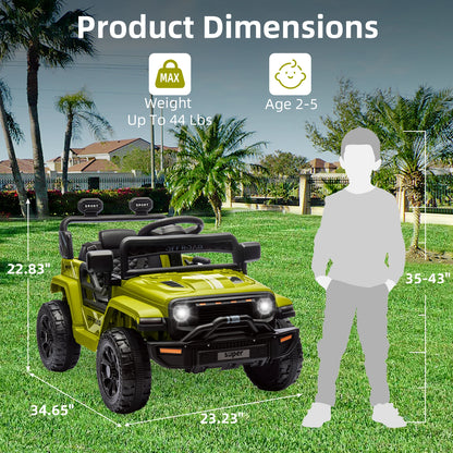 12V Kids Ride-On Truck w/ Remote Control, Suspension & LED Lights (Ages: 3 to 8 Yrs)