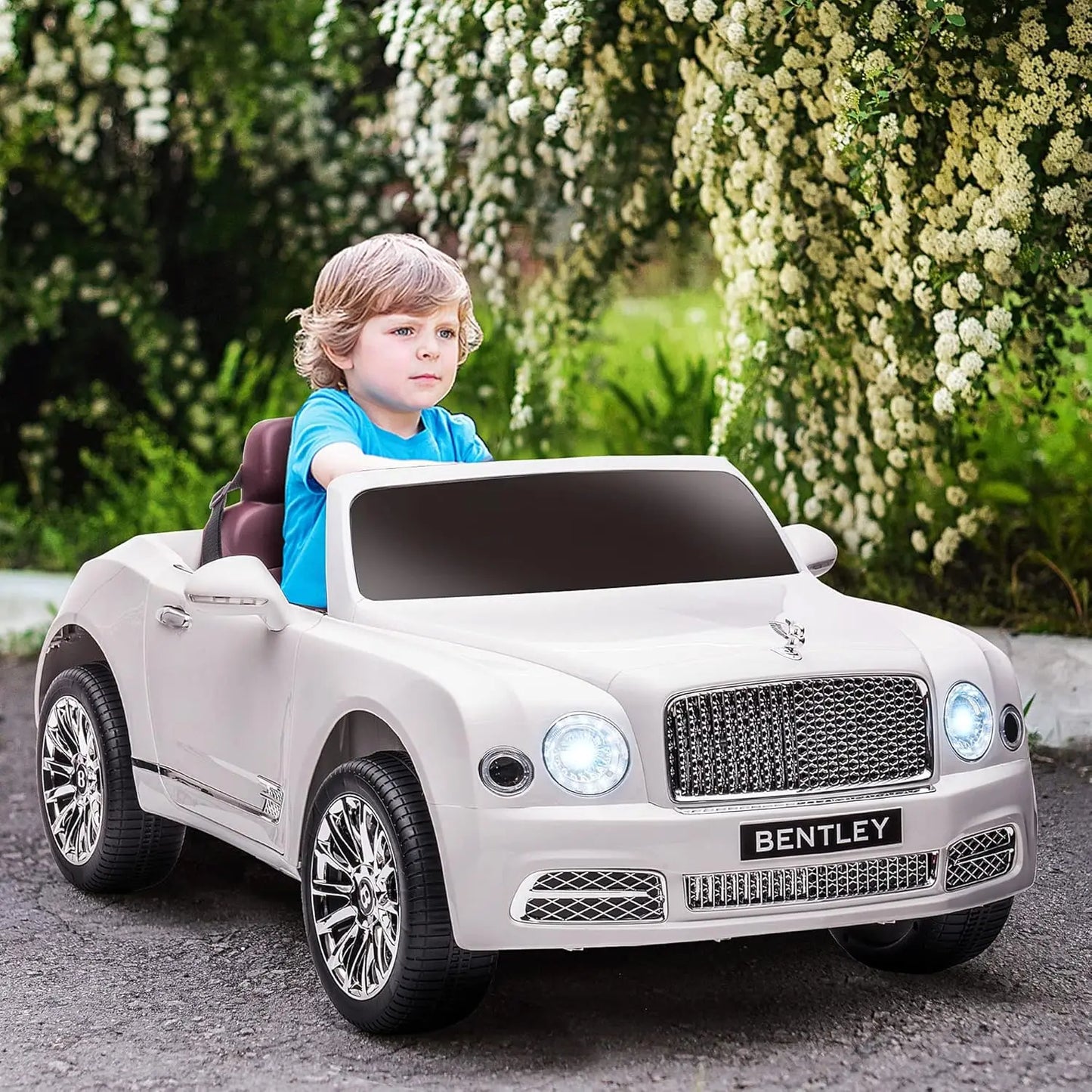Bentley Mulsanne 12V Kids Ride on Car, Battery Powered Car with Remote Control, Suspension, Startup Sound, LED Lights, MP3, Horn, Mus