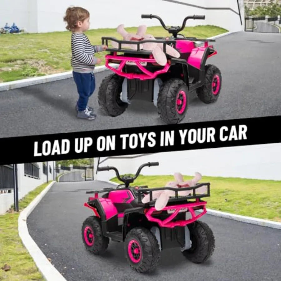 24V 4x4 Ride-On ATV Quad for Kids w/ Kneepads | 5Mph Max Speed & Big Tires