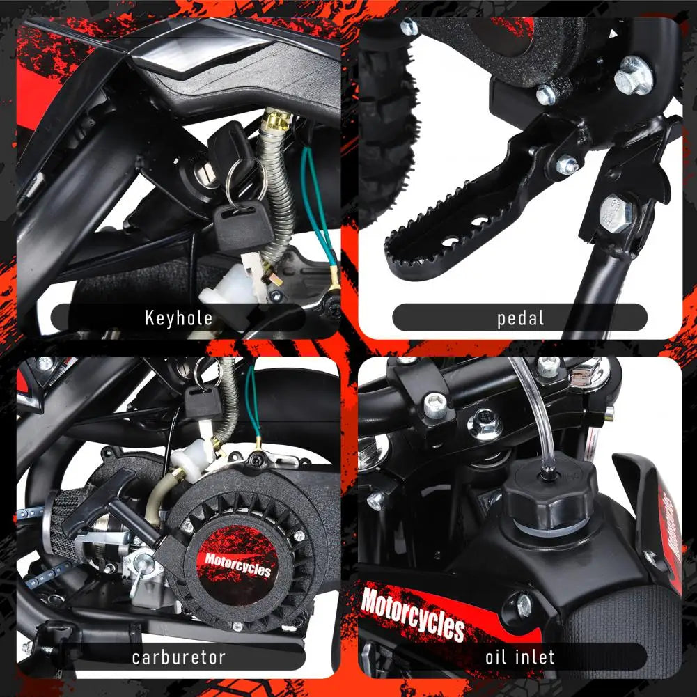 49cc Mini Kids Dirt Bike 2-Stroke Gas Motorcycle W/ Off-Rode Tire Up To 25 MPH