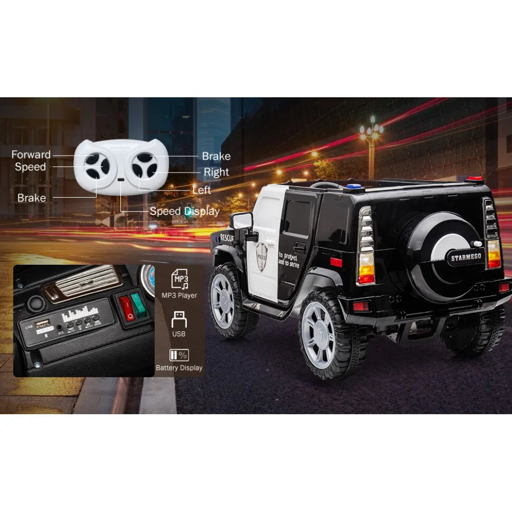 12V 4WD Kids Ride-On Car w/ Remote, Leather Seat & LED | 1-Seater