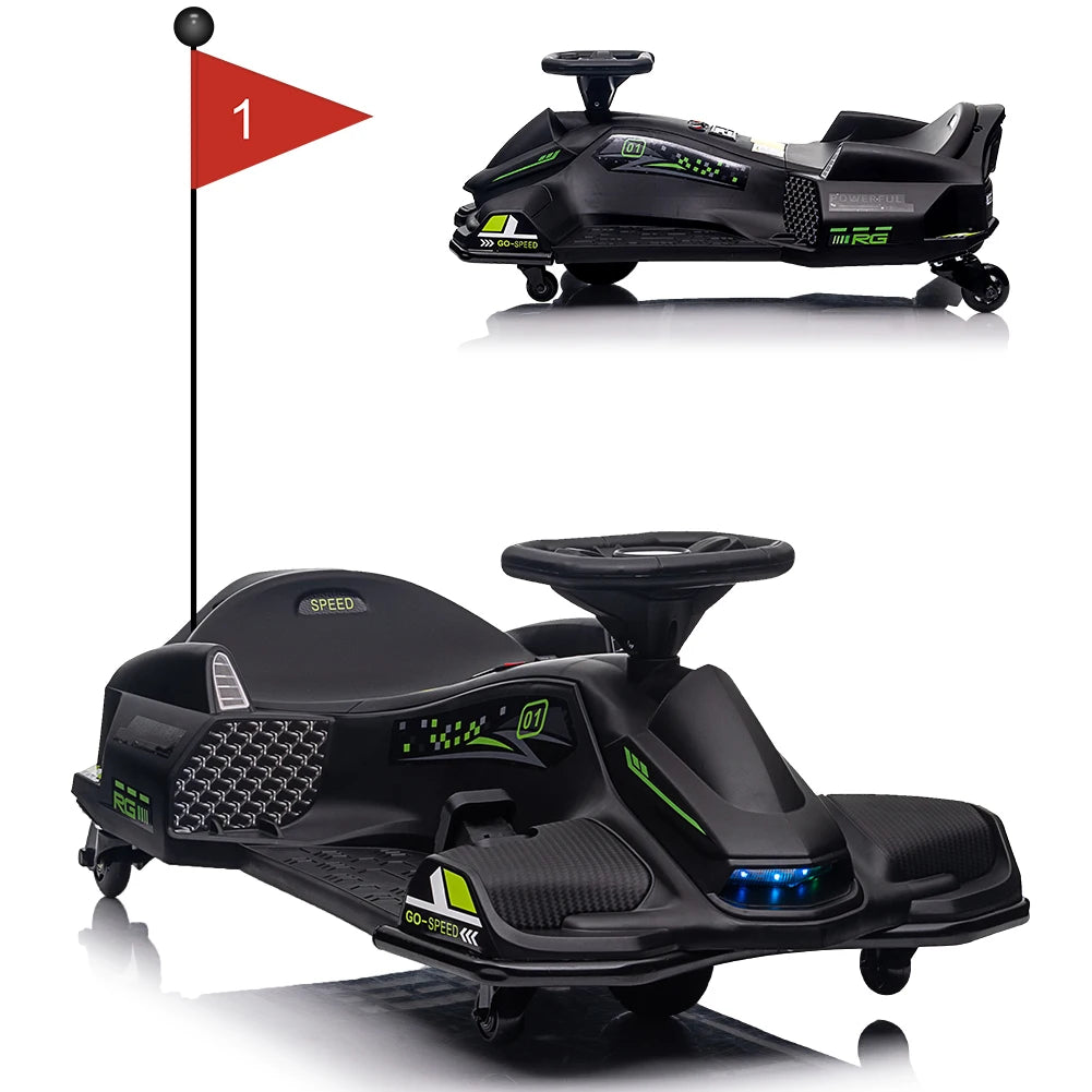 24V Kids Ride on Drift Car | Electric Drifting Go-Kart Up to 7.5 MPH(Age: 4-12Y)