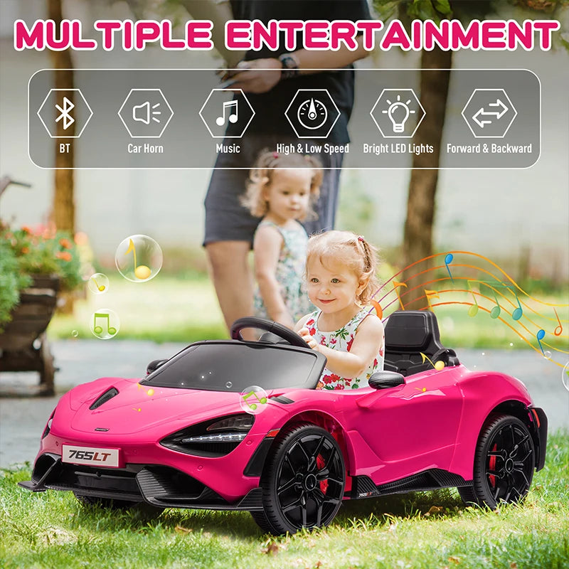 Licensed McLaren 765LT 12V Kids Ride-On Car w/ Hydraulic Doors