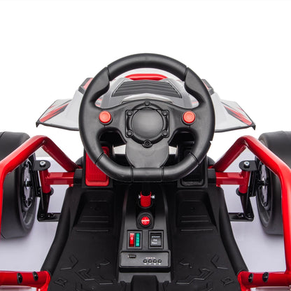 24V Crazy Drift Go Kart | 400W Powerful Ride-On | 5–7.5 MPH W/Protective Roll Cage & EVA Front Tires( Age: 5-14Y)