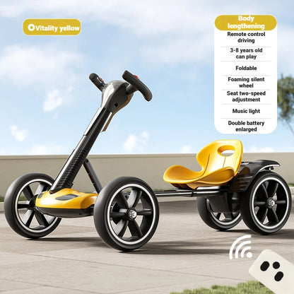 Battery Powered Kids Ride-On RC Kart | Remote Control & 4-Wheel Drive | Kids Rider(Age: 4-10Y)