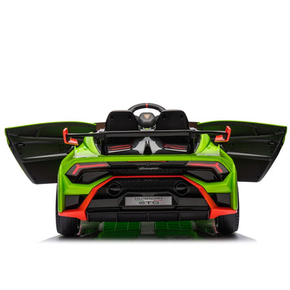 24V Licensed Lamborghini Huracan STO Kids Electric Ride-On Drift Car: 360° Spin