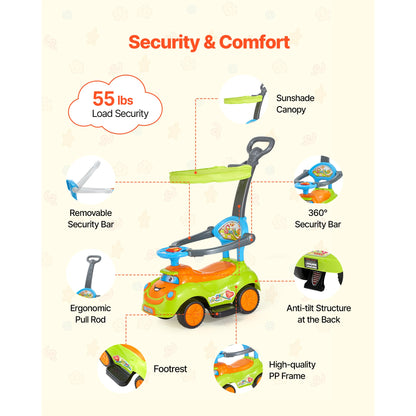 Ride-On Push Car with Parent Handle for Ages 1–3 | Toddler Push Car | Kids Rider