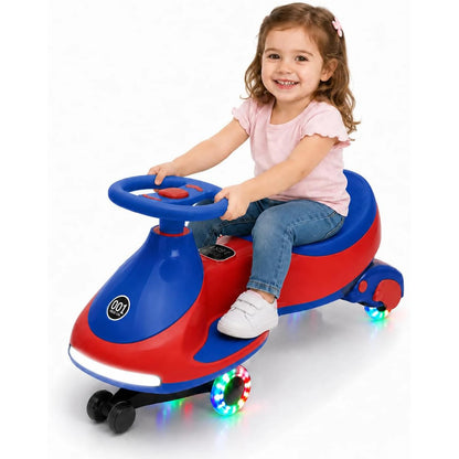 12V 2-in-1 Electric Wiggle Car for Ages 2–6 | Flashing Wheels | 2 In 1 Ride On Swing Car With Pedal For Toddlers