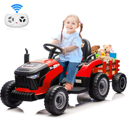 24V Kids Ride-On Tractor w/ Trailer & Remote Control | 2-IN-1 Power Tractor