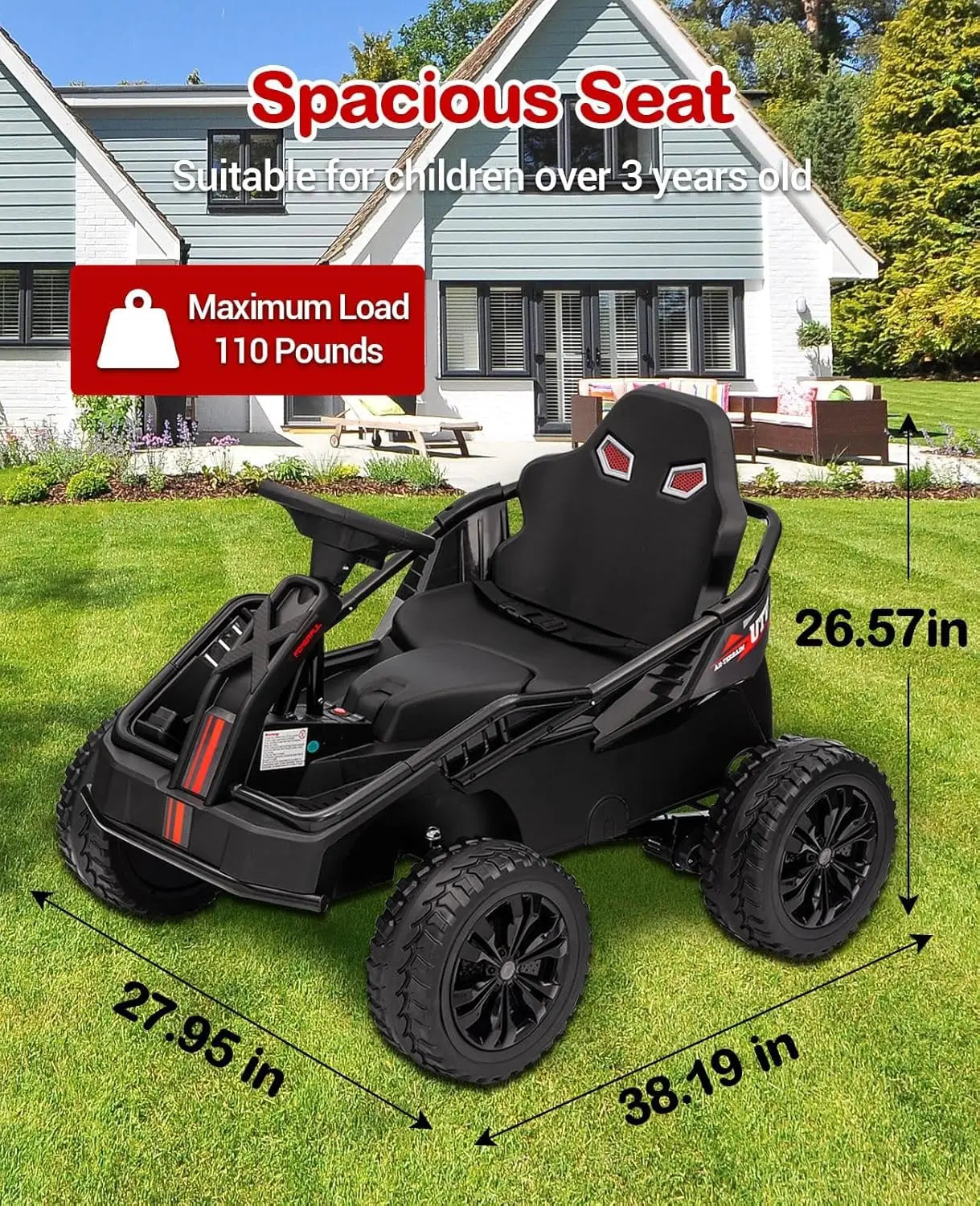 24V 4x4 Kids Go Kart 4x200W w/ Suspension & Music | Kids Rider(3-10Y)