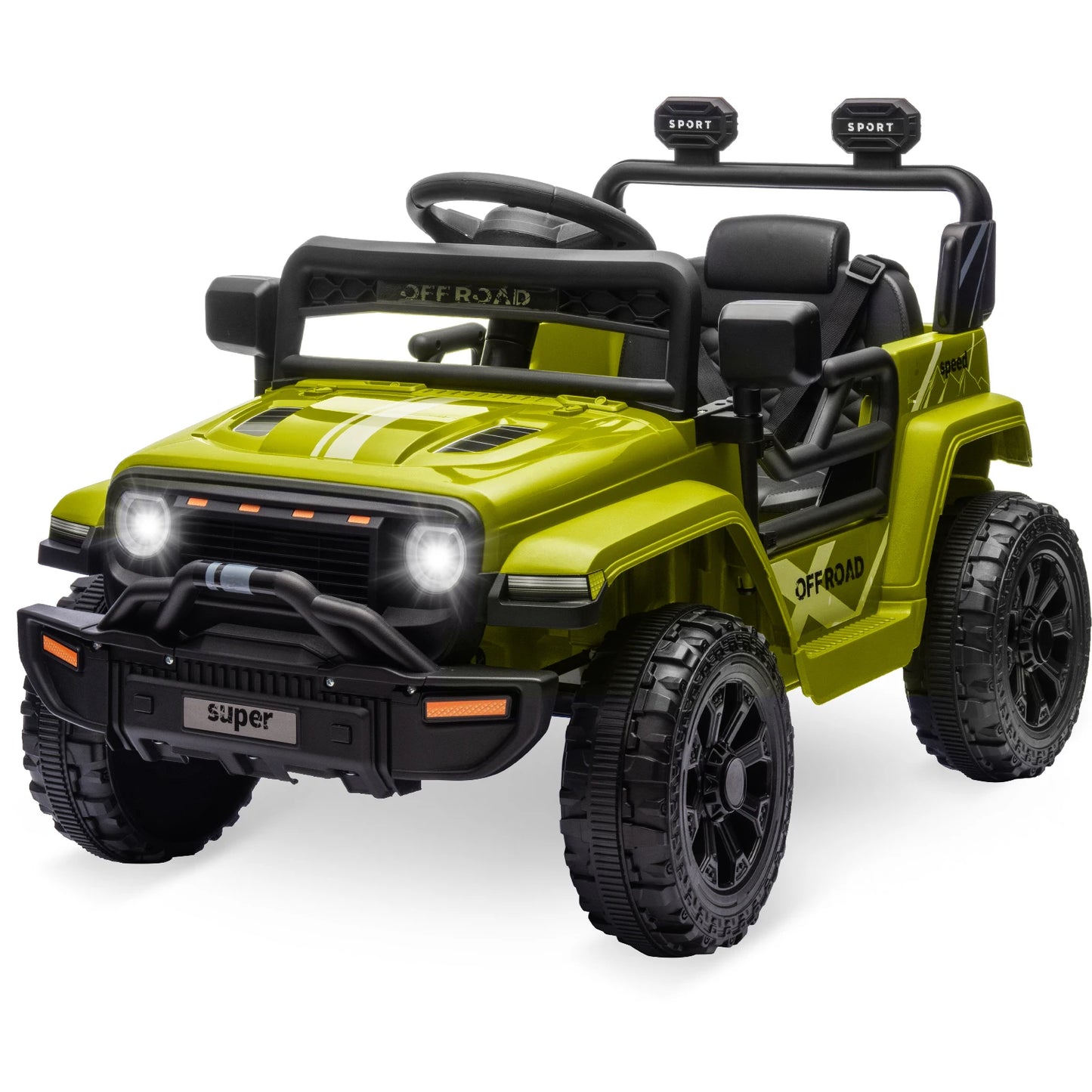 12V Kids Ride-On Truck w/ Remote Control, Suspension & LED Lights (Ages: 3 to 8 Yrs)