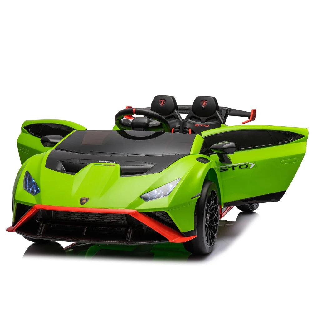 24V Licensed Lamborghini Huracan STO Kids Electric Ride-On Drift Car: 360° Spin