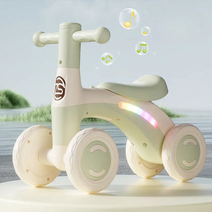 Anti-Tip Baby Balance Bike for Toddlers | 4-Wheel Toddler Training Ride-On(Age: 1-3)
