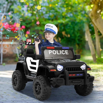 12V Kids Police Ride-On Jeep with Remote Control | Kids Rider