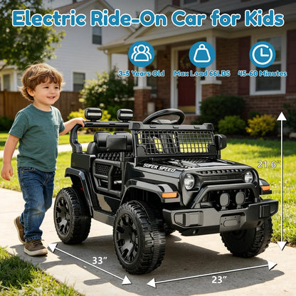 12V Kids Ride-On Car with Parent Remote | Spring Suspension | Kids Rider (Recommended Age: 2–6 Years)
