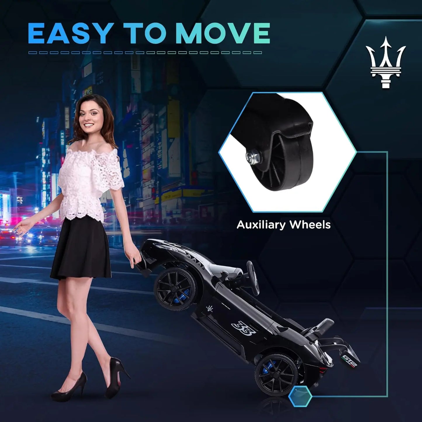 Licensed Maserati GT2 12V Kids Ride-On Car w/ Suspension & Remote